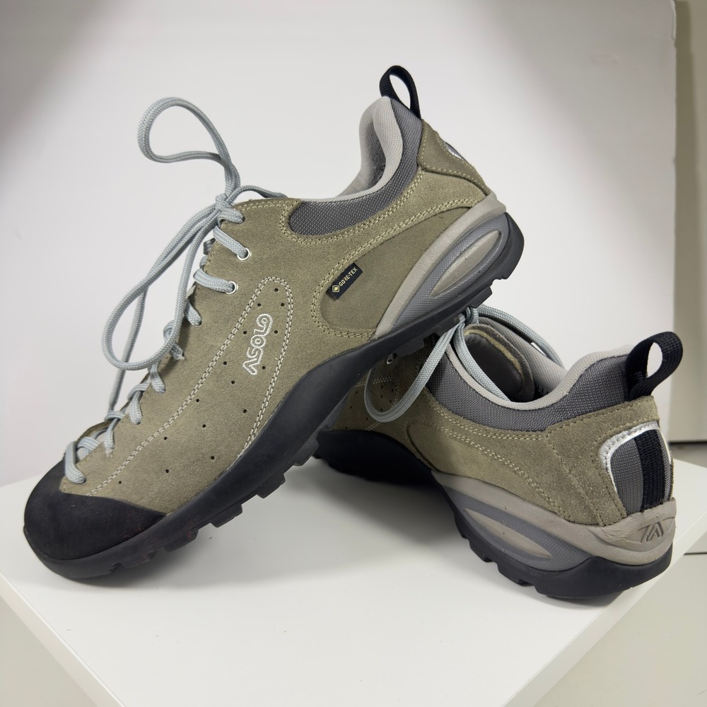 Asolo Gore-Tex Suede Hiking Shoes Men 11.5 Grey Vibram Low Top Waterproof Trail